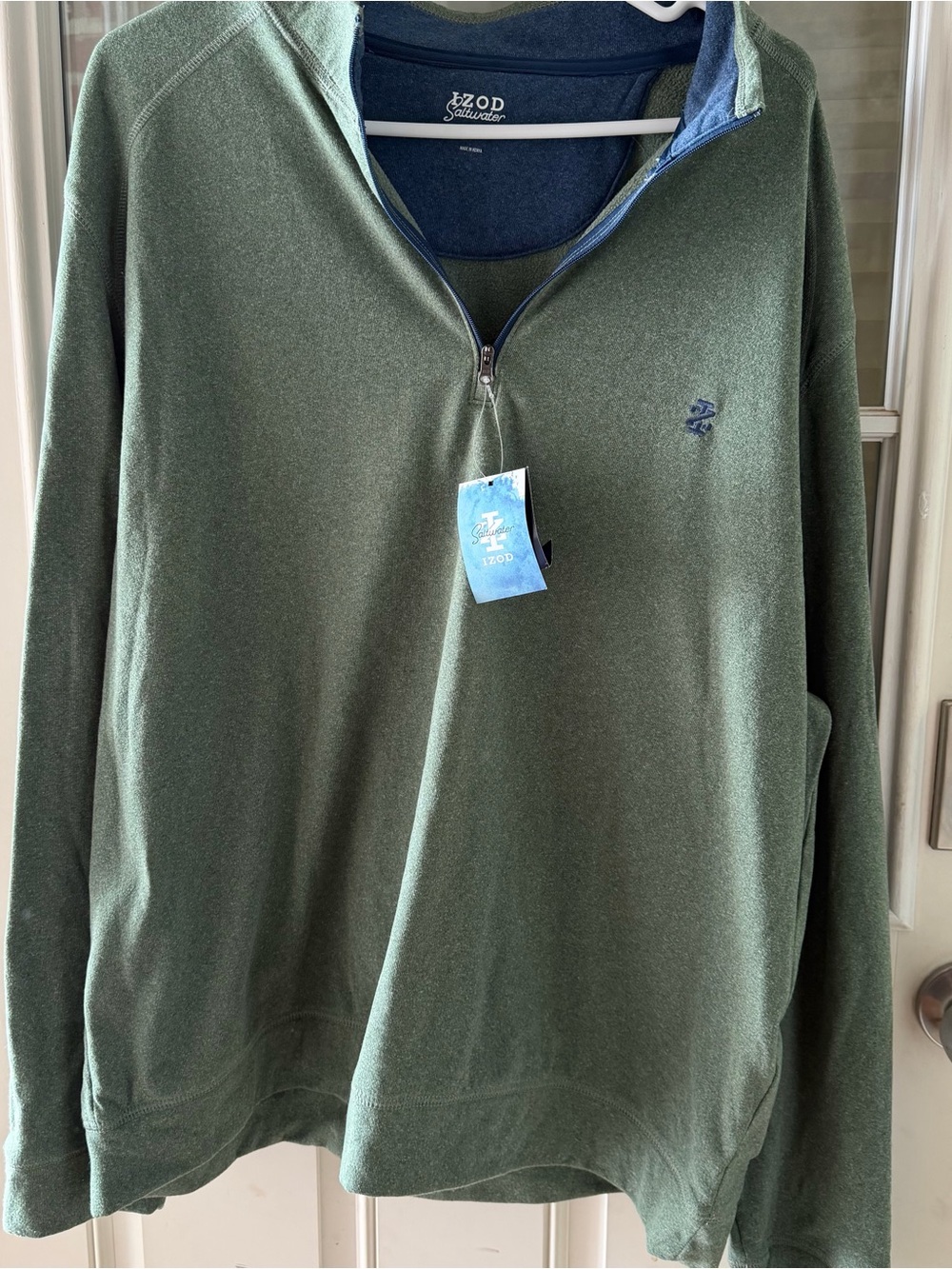 Izod Green Quarter-Zip Pullover Sweater XXL